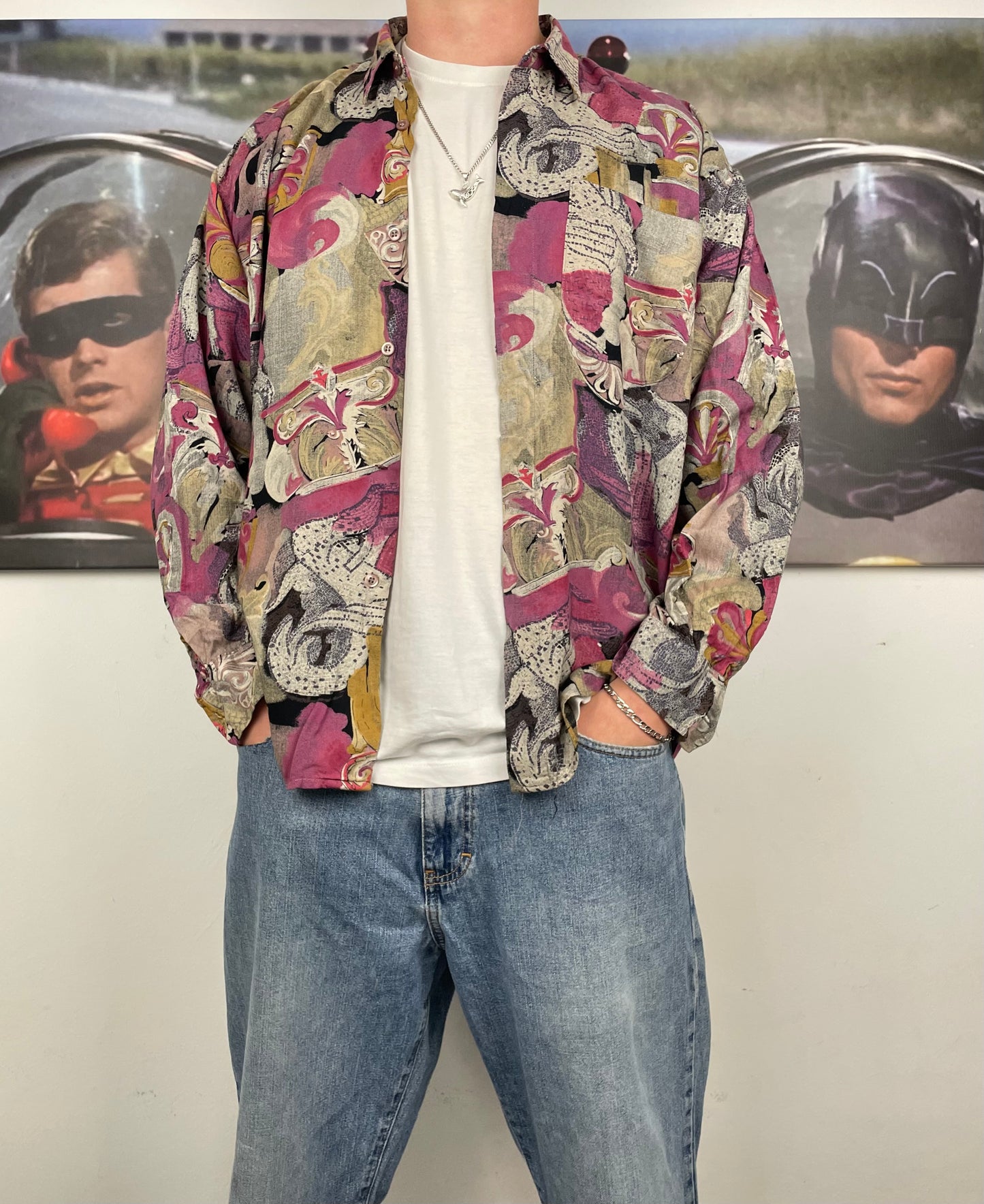 Vintage langarm Hemd M - MonkeysVintage