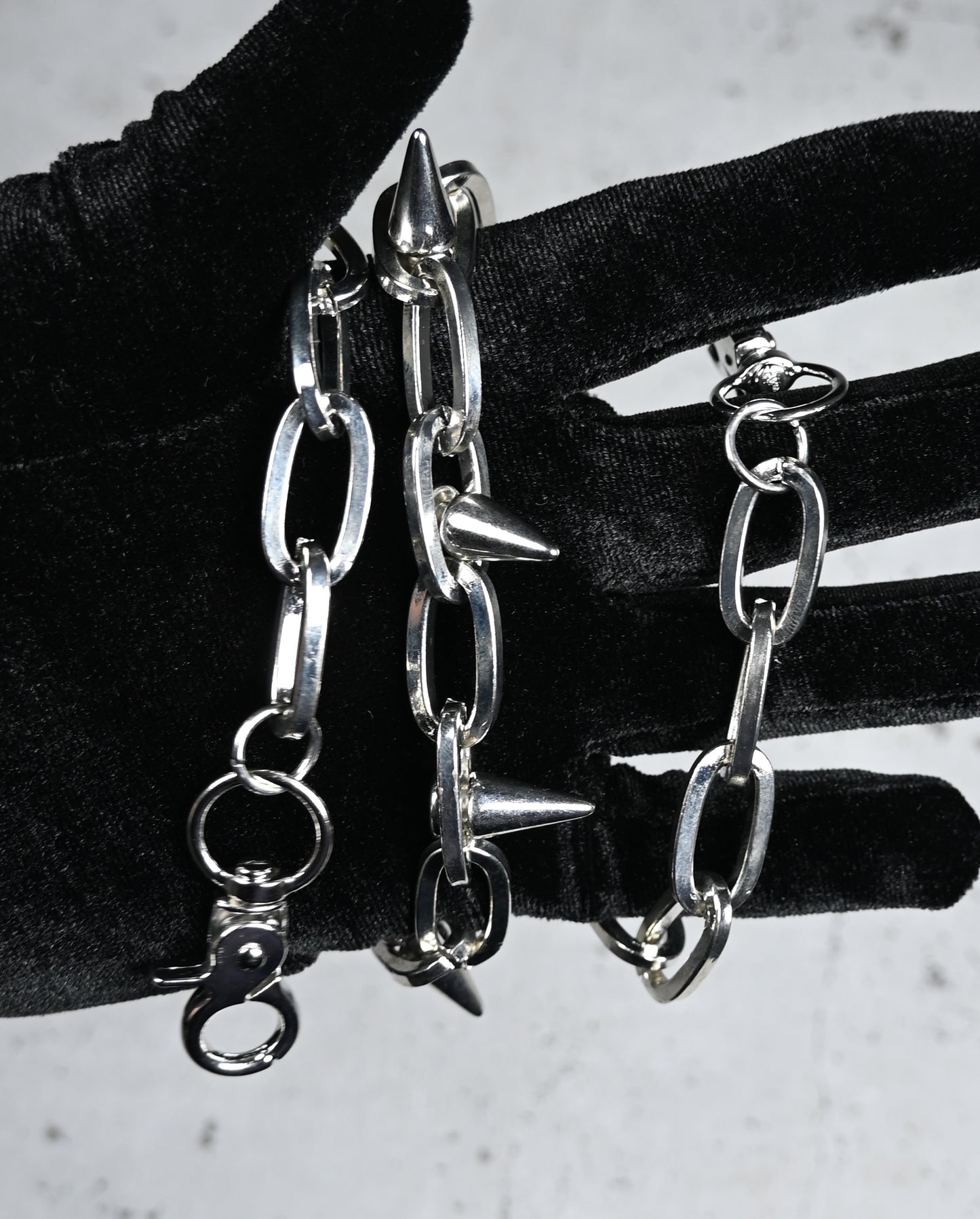 "Silver Fang" - Silberne Hosenkette mit Spikes | Punk Rock Style Accessoire
