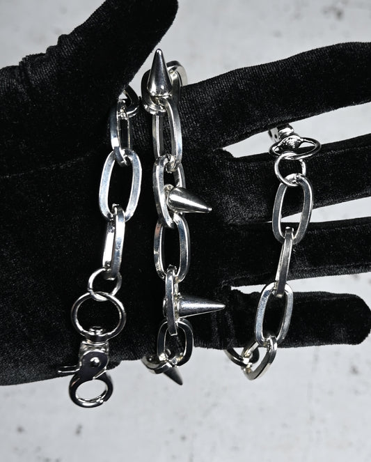 "Silver Fang" - Silberne Hosenkette mit Spikes | Punk Rock Style Accessoire