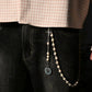 "Faithline" Vintage Style Hosenkette mit Perlen & Jesus-Medaille Kreuz – Streetwear Accessoire