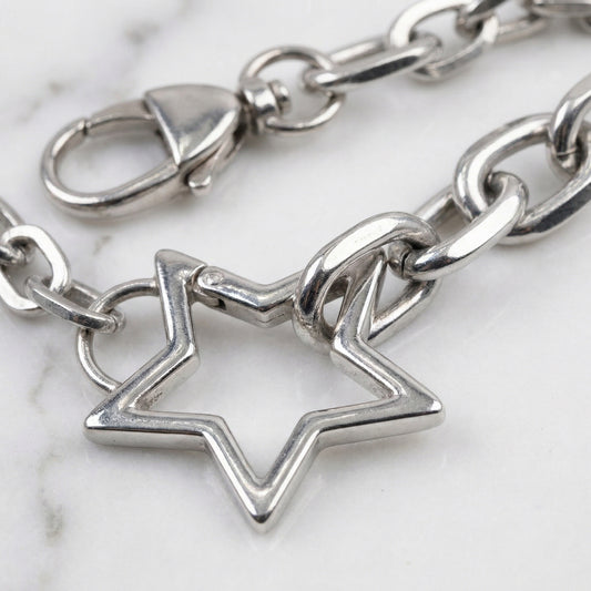 "StarBound" Streetwear silber Hosenkette mit Stern Charm Y2K Pants Chain
