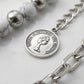 "Elizabeth" Streetwear Silber Hosenkette mit Marmor Perlen Y2K Pants Chain