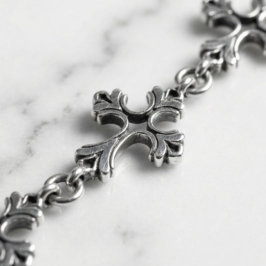 "Holy Drip" Streetwear silber Hosenkette mit Kreuzen als Glieder Pants Chain