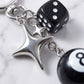 "Lucky Charm" Streetwear Silber Anhänger Billard Würfel Stern Charm Y2K