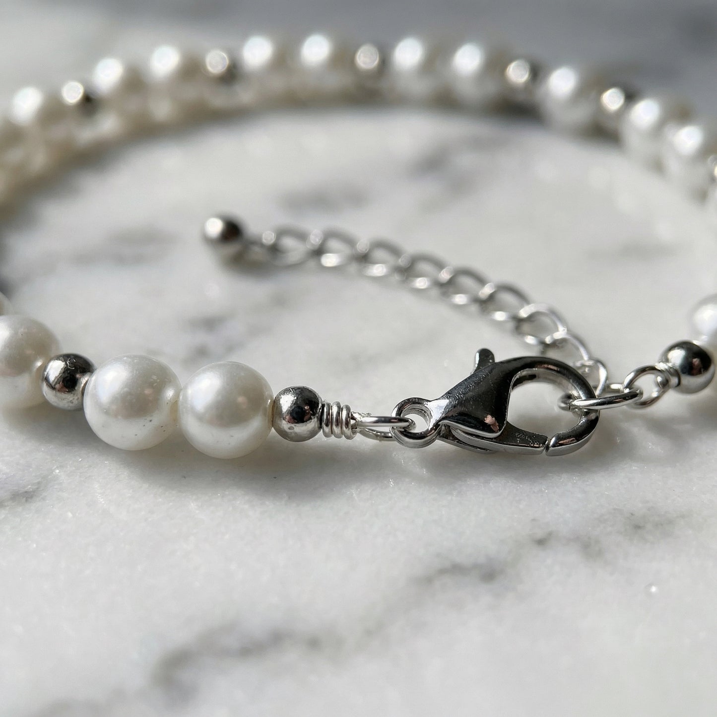 Perlen Armband mit Silber Details Bracelet Y2K