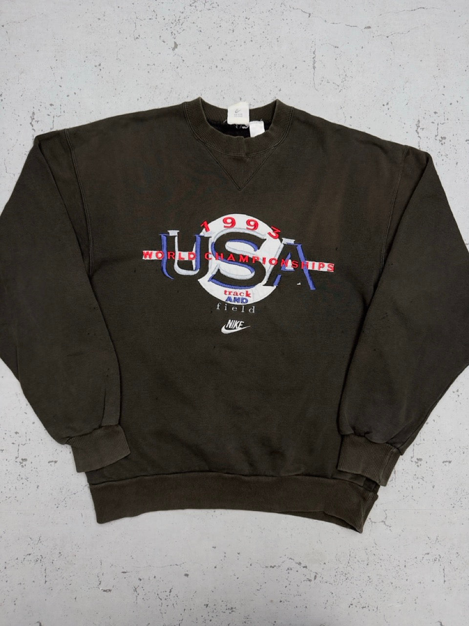 Nike USA 1993 Sweatshirt oliv braun Vorderseite