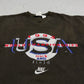 Nike USA 1993 Sweatshirt oliv braun Stickerei Detail auf der Brust
