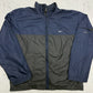 Nike Nylonjacke navy anthrazit Vorderseite mit Stehkragen