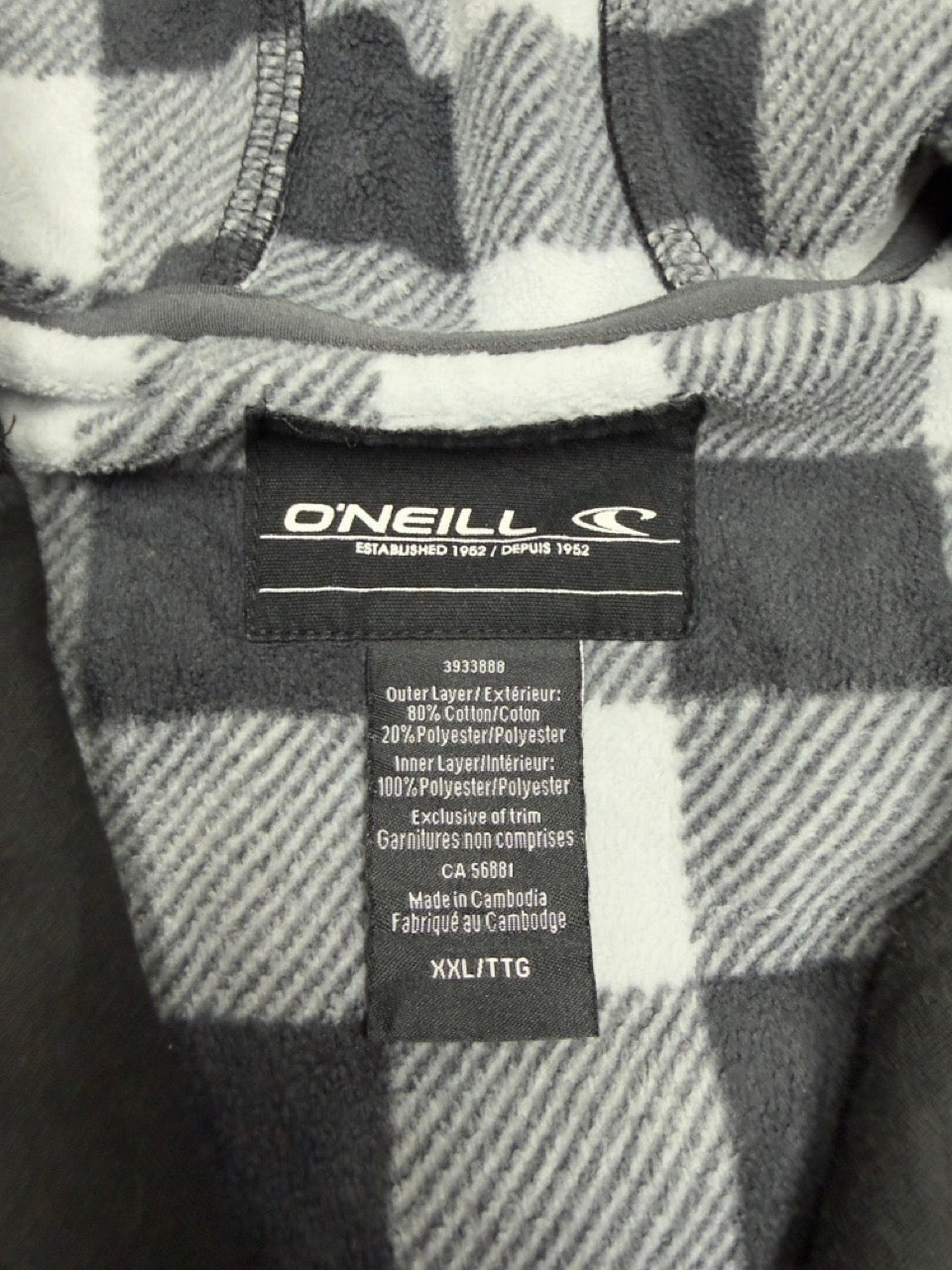 O'Neill Zip Hoodie schwarz Etikett