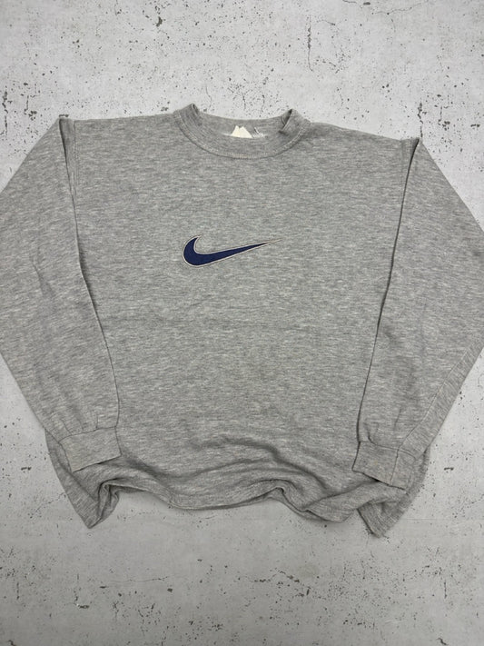 Nike Big Swoosh Sweatshirt grau meliert Vorderseite