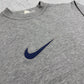Nike Big Swoosh Sweatshirt grau meliert Logo Detail