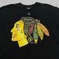 Reebok NHL Chicago Blackhawks T-Shirt schwarz Logo Detail