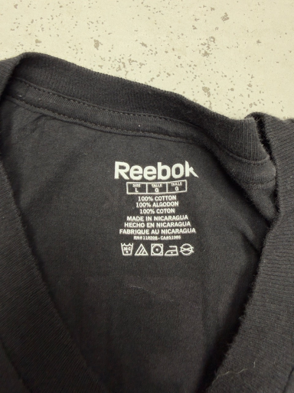 Reebok NHL Chicago Blackhawks T-Shirt schwarz Etikett