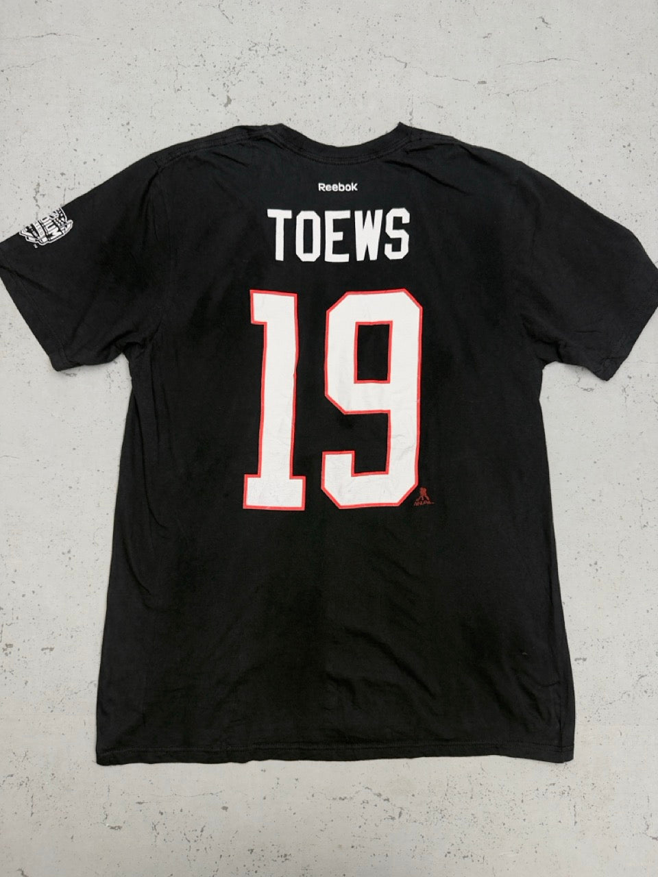 Reebok NHL Chicago Blackhawks T-Shirt schwarz Rückseite Toews 19