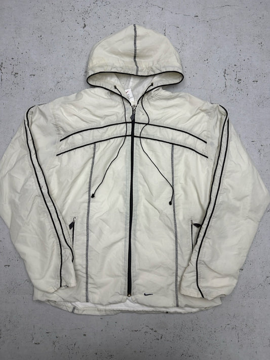 Nike Windbreaker Kapuzenjacke creme Vorderseite