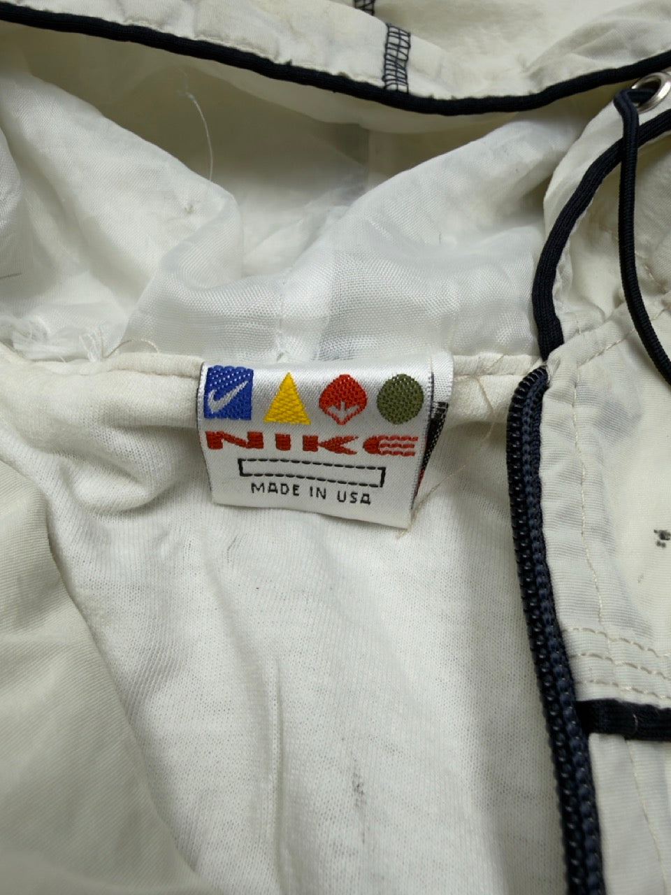 Nike Windbreaker Kapuzenjacke creme Etikett Made in USA