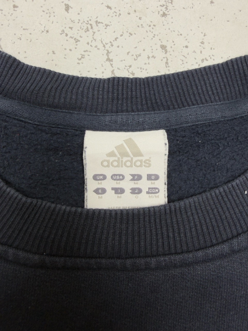 Adidas Raglan Sweatshirt navy grau Etikett Größe M