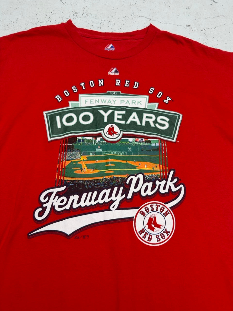 Majestic Boston Red Sox Fenway Park T-Shirt rot Print Detail 100 Years