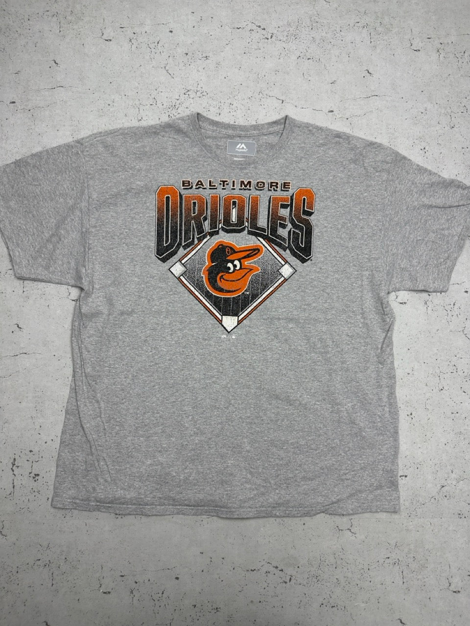 Majestic MLB Baltimore Orioles T-Shirt grau meliert Vorderseite