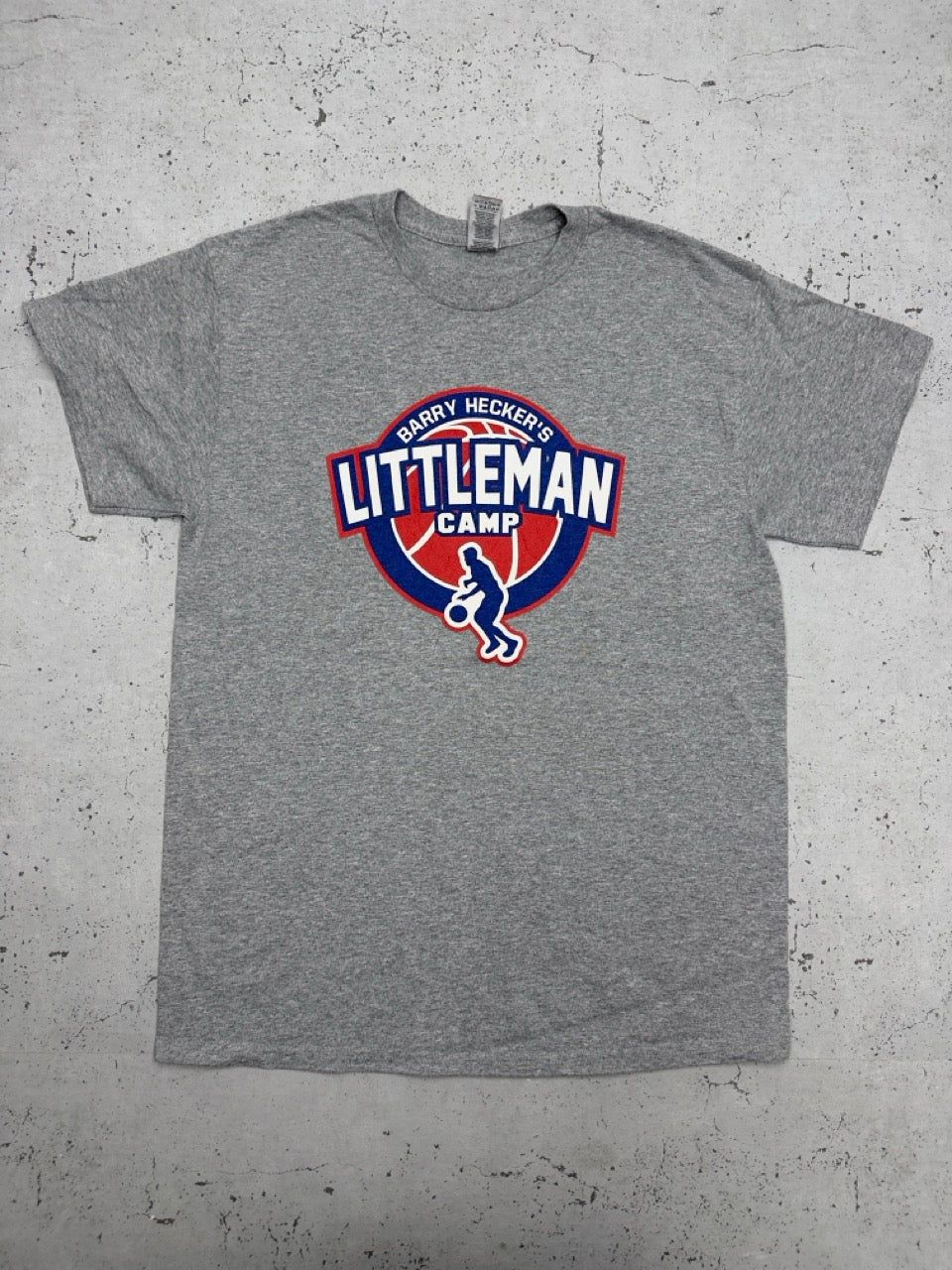 Littleman Camp Basketball T-Shirt grau meliert Vorderseite