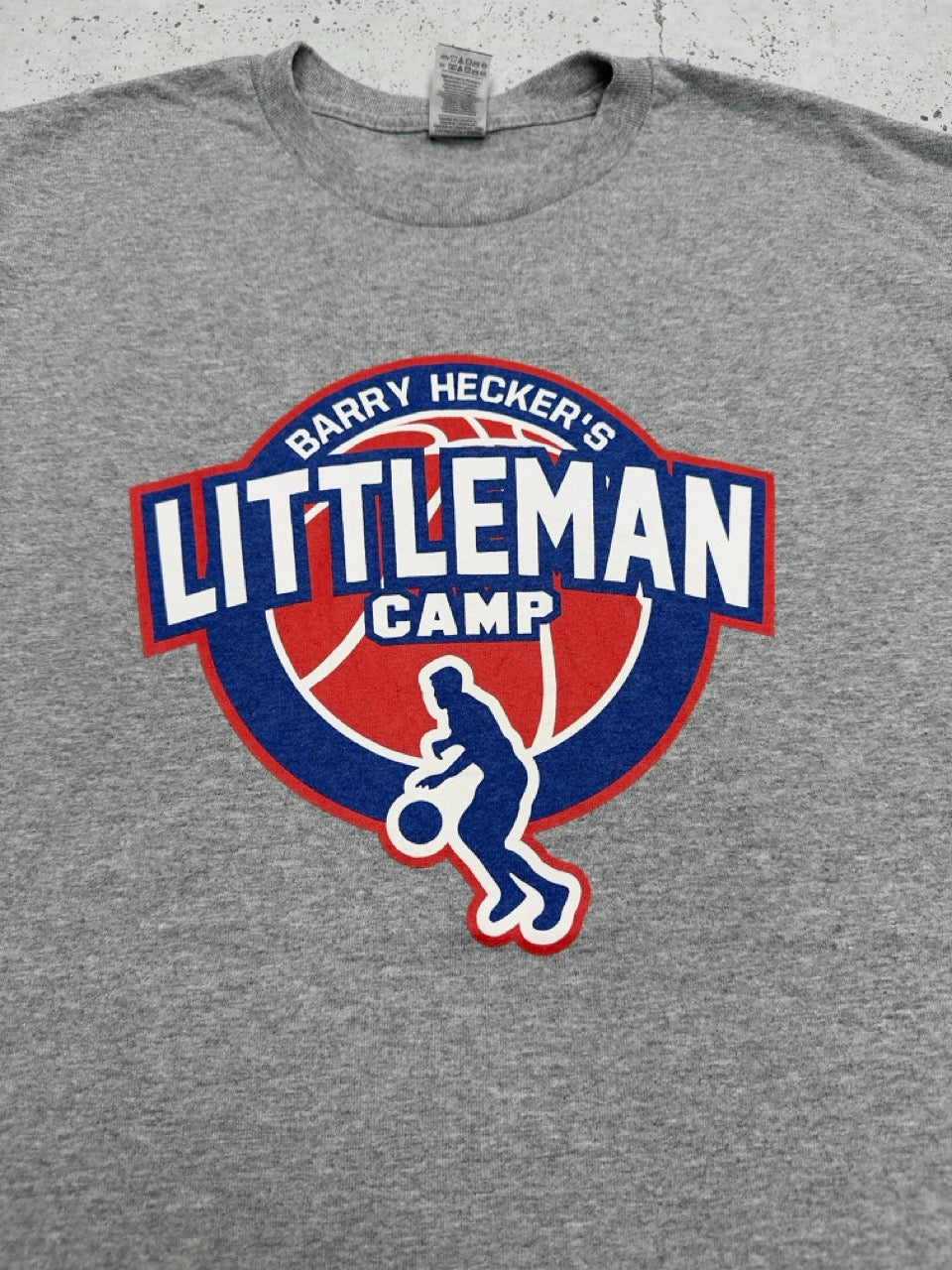 Littleman Camp Basketball T-Shirt grau meliert Print Detail