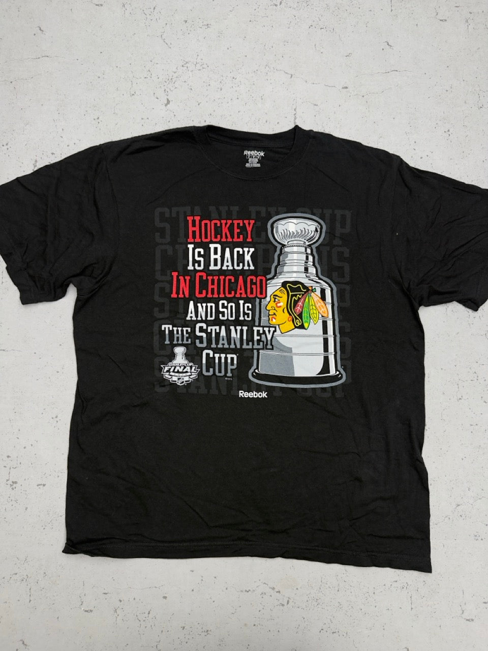 Reebok NHL Chicago Blackhawks T-Shirt schwarz Vorderseite