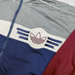Adidas Trainingsjacke grau navy bordeaux Trefoil Logo Detail