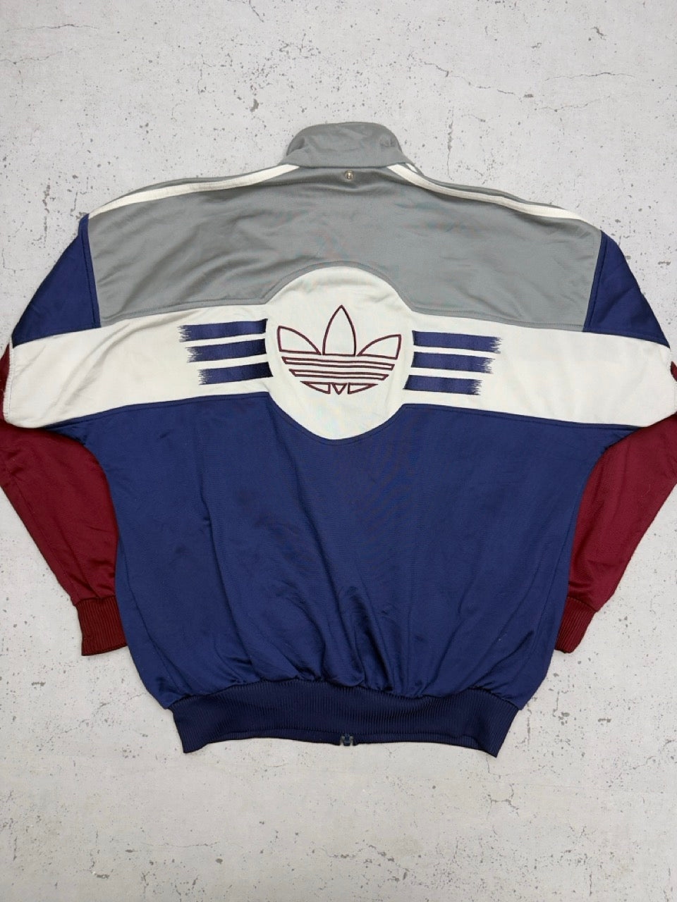 Adidas Trainingsjacke grau navy bordeaux Rückseite