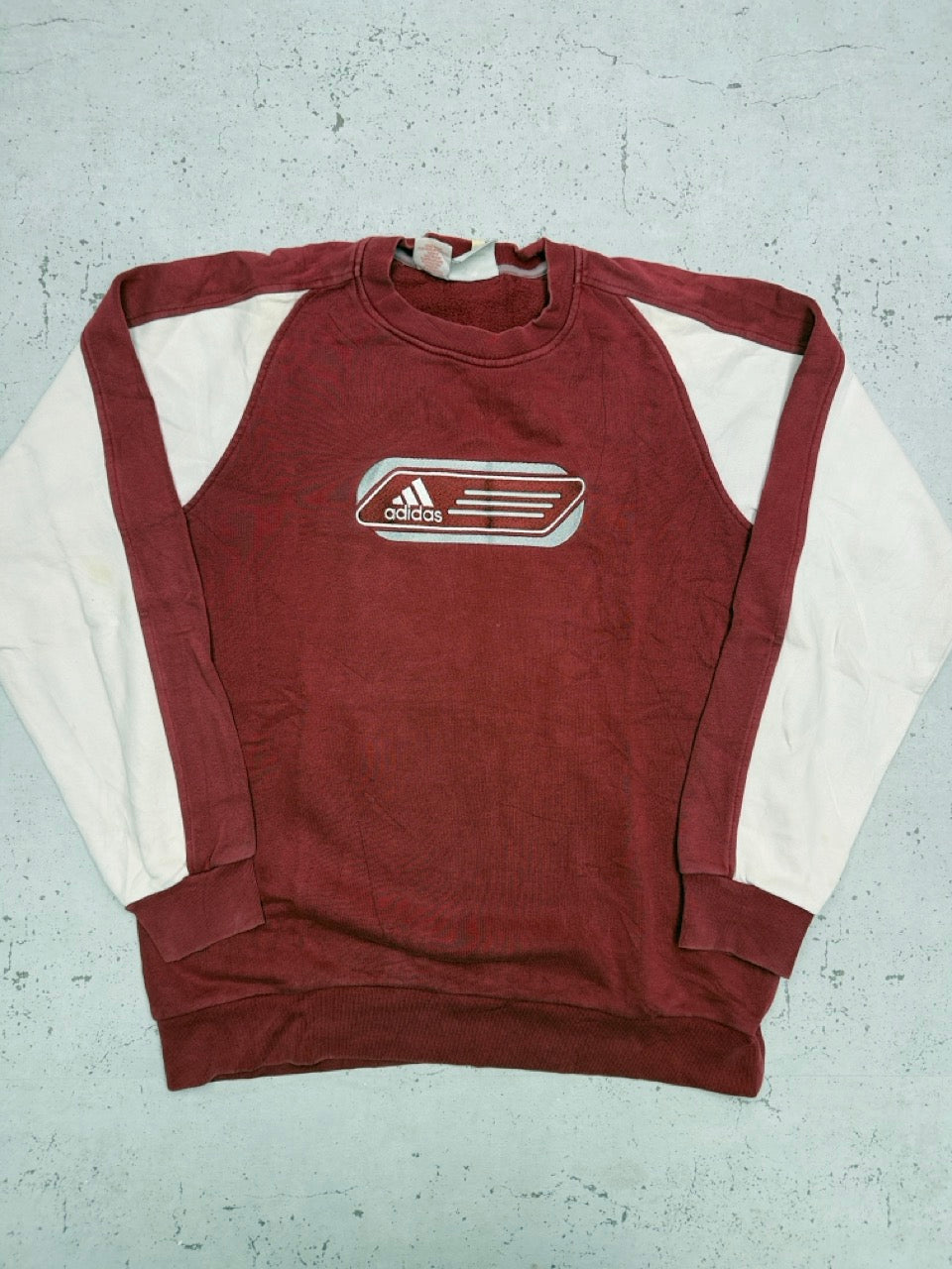Adidas Big Logo Raglan Sweatshirt bordeaux creme Vorderseite