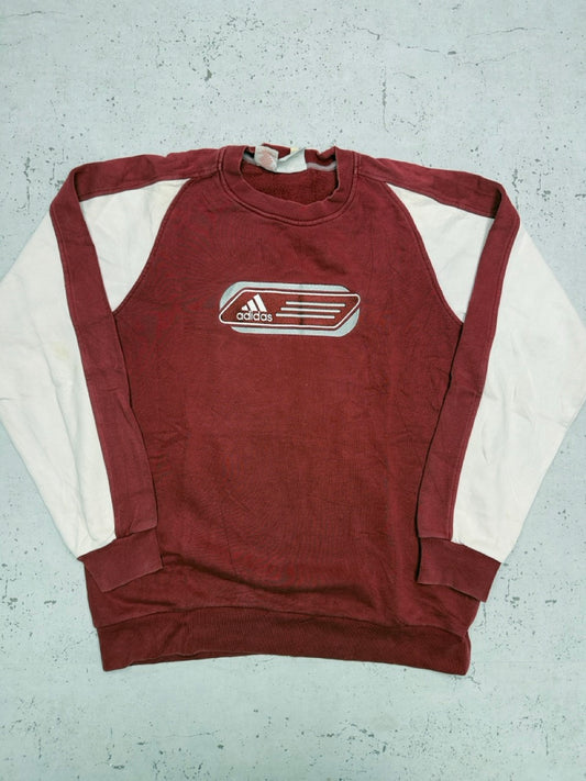 Adidas Big Logo Raglan Sweatshirt bordeaux creme Vorderseite