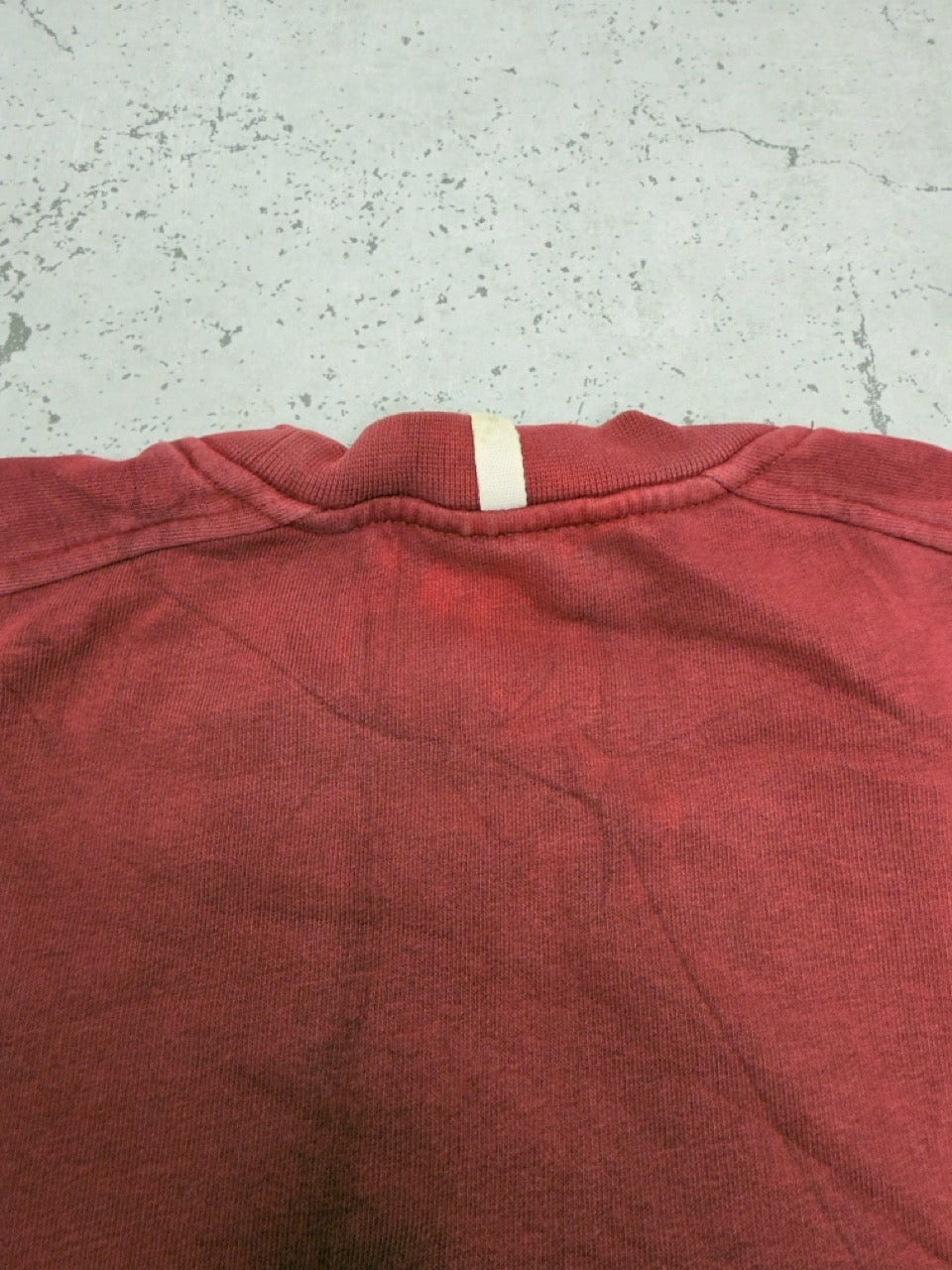 Adidas Big Logo Raglan Sweatshirt bordeaux creme Zustand Detail Schulterpartie