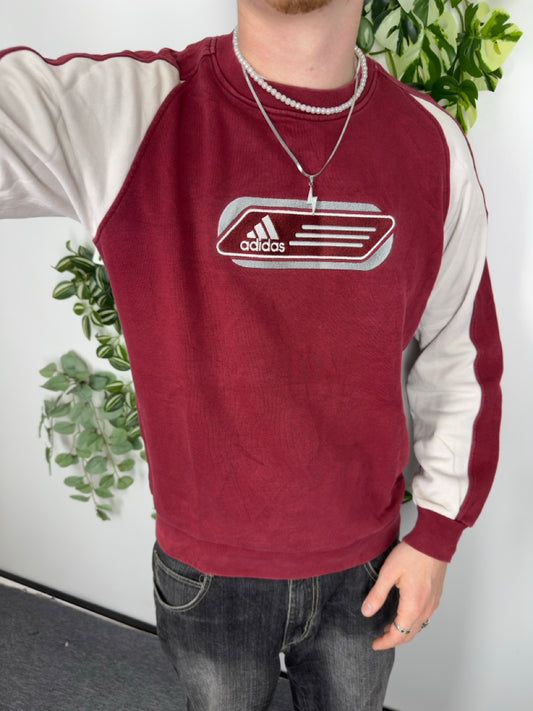 Adidas Big Logo Raglan Sweatshirt bordeaux creme Fitpic