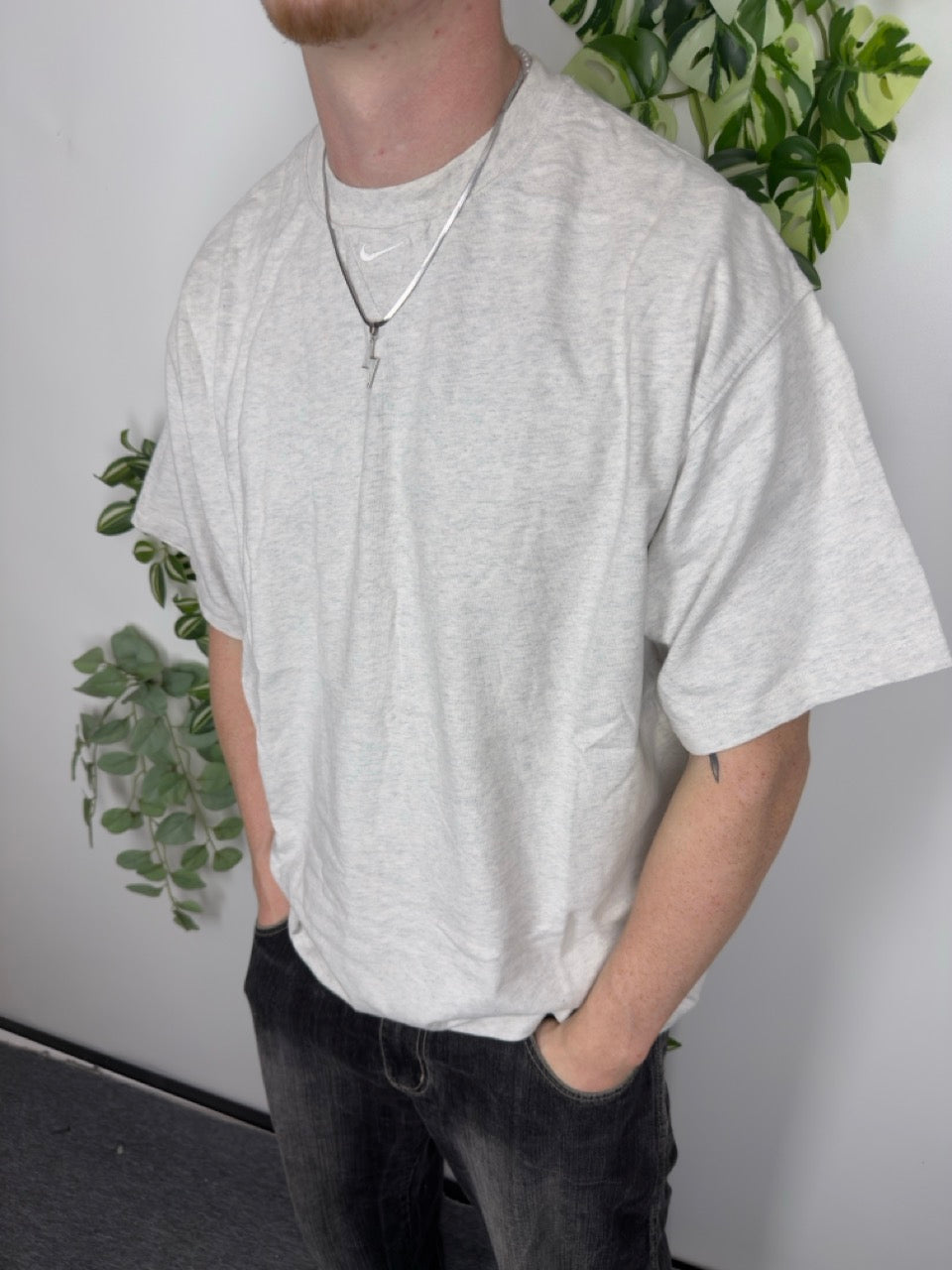 Nike Swoosh T-Shirt hellgrau meliert Fitpic