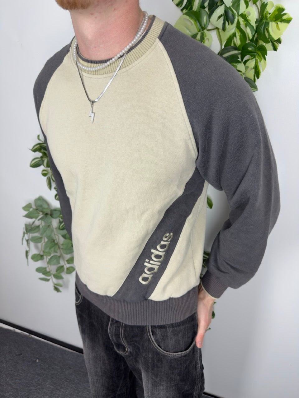 Adidas Raglan Sweatshirt beige dunkelbraun Fitpic