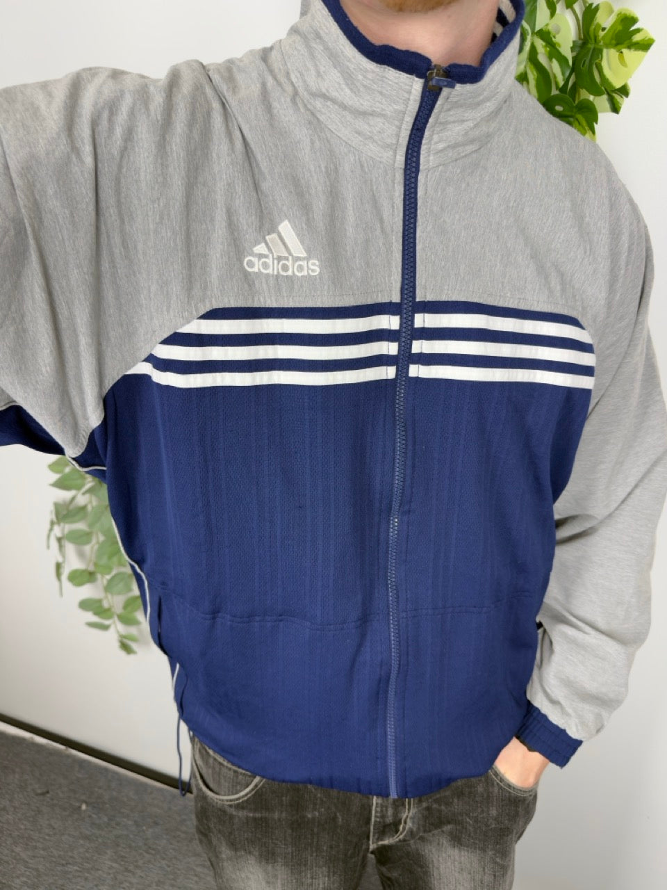 Adidas Trainingsjacke grau navy Fitpic
