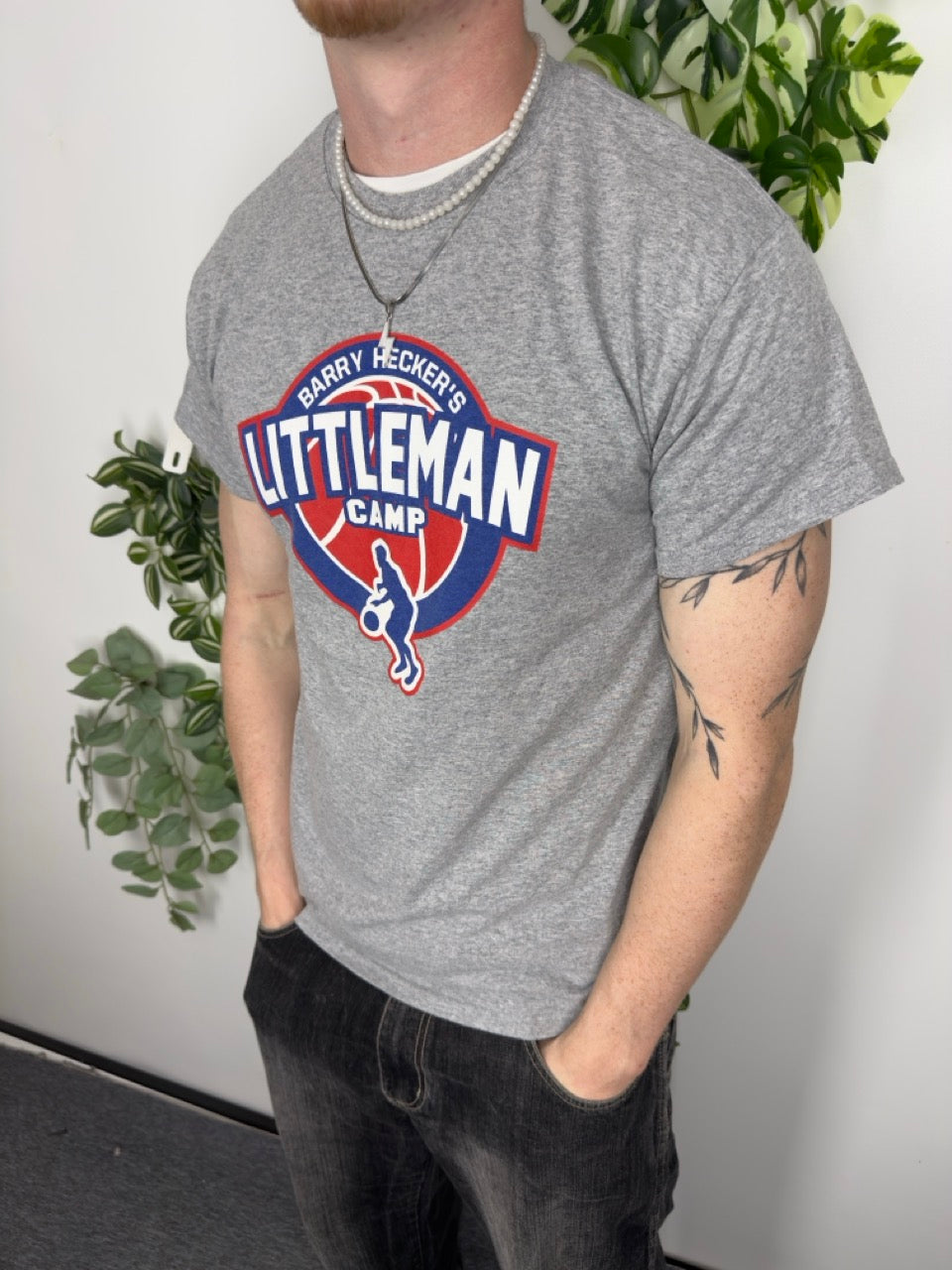 Littleman Camp Basketball T-Shirt grau meliert Fitpic