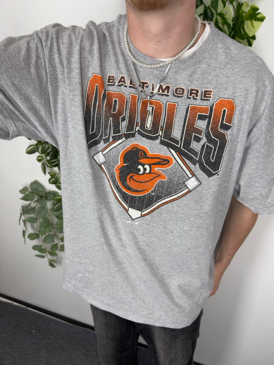 Majestic MLB Baltimore Orioles T-Shirt grau meliert Fitpic