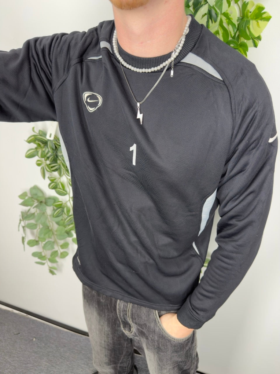 Nike Trikot Longsleeve schwarz grau Fitpic