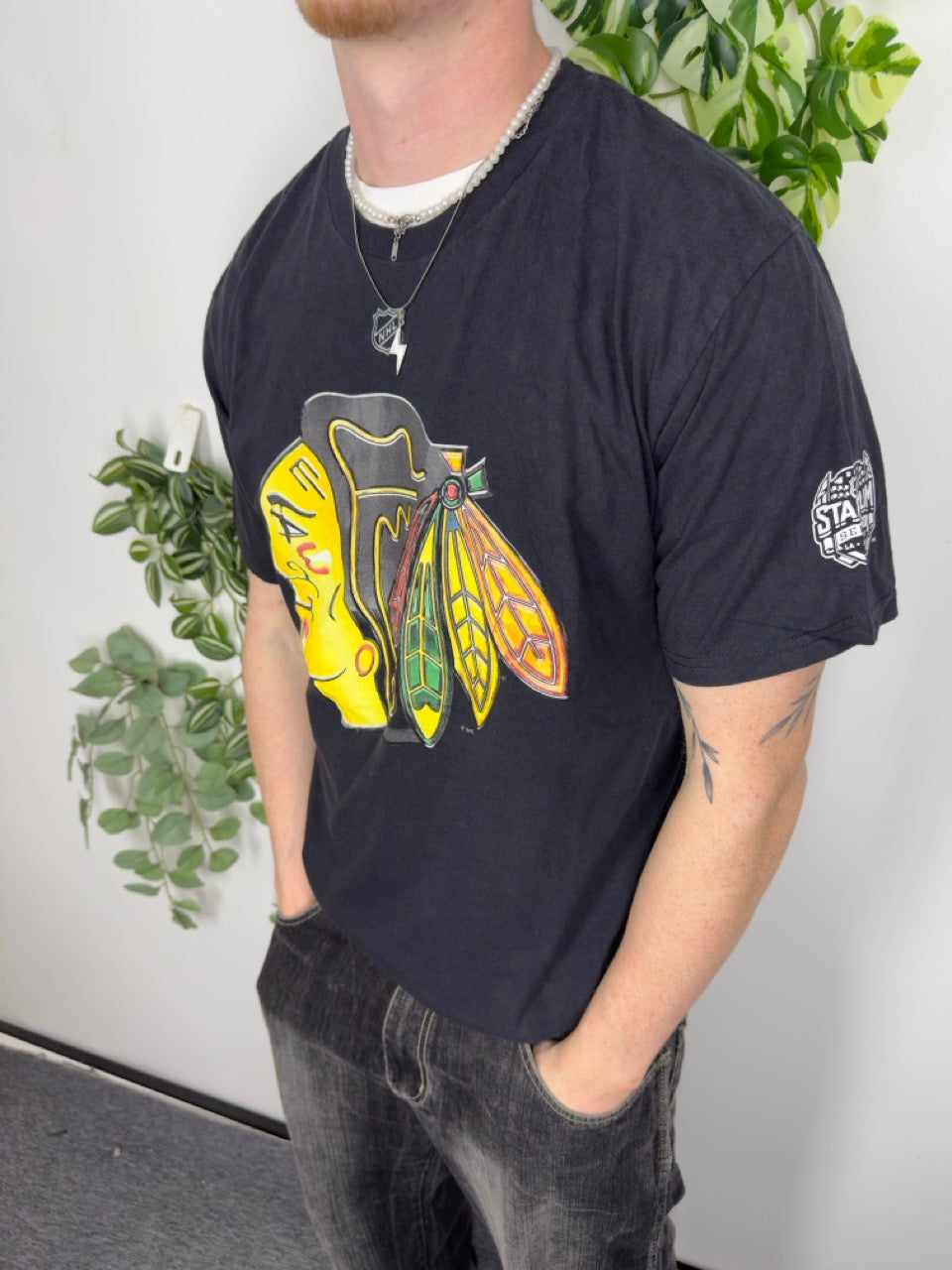 Reebok NHL Chicago Blackhawks T-Shirt schwarz Fitpic