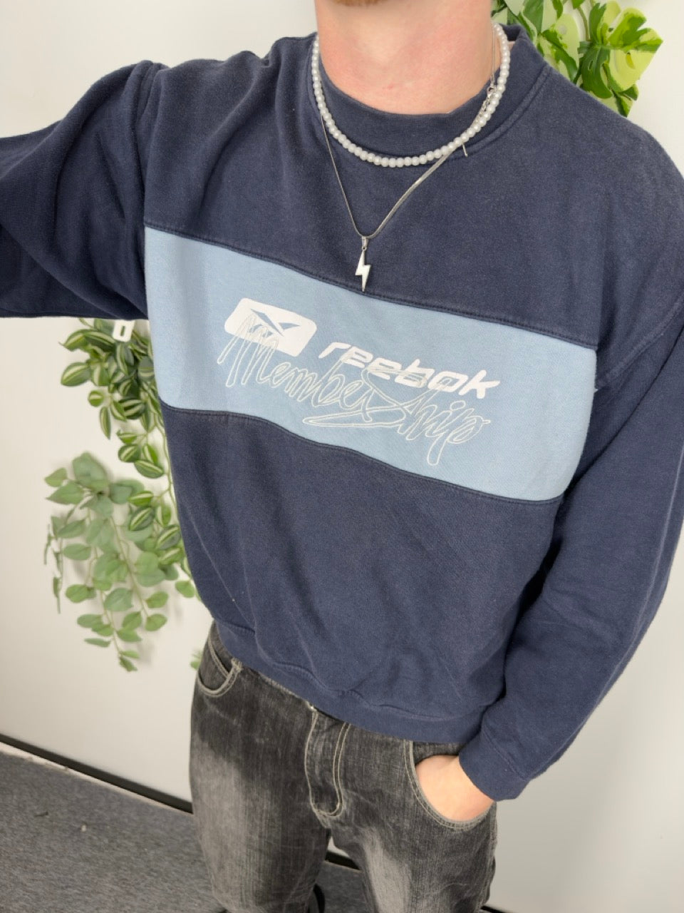 Reebok Membership Sweatshirt navy hellblau Fitpic