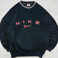 Nike vintage Big Logo embroidery Fleece Sweatshirt Sweater blau XL