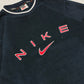 Nike vintage Big Logo embroidery Fleece Sweatshirt Sweater blau XL