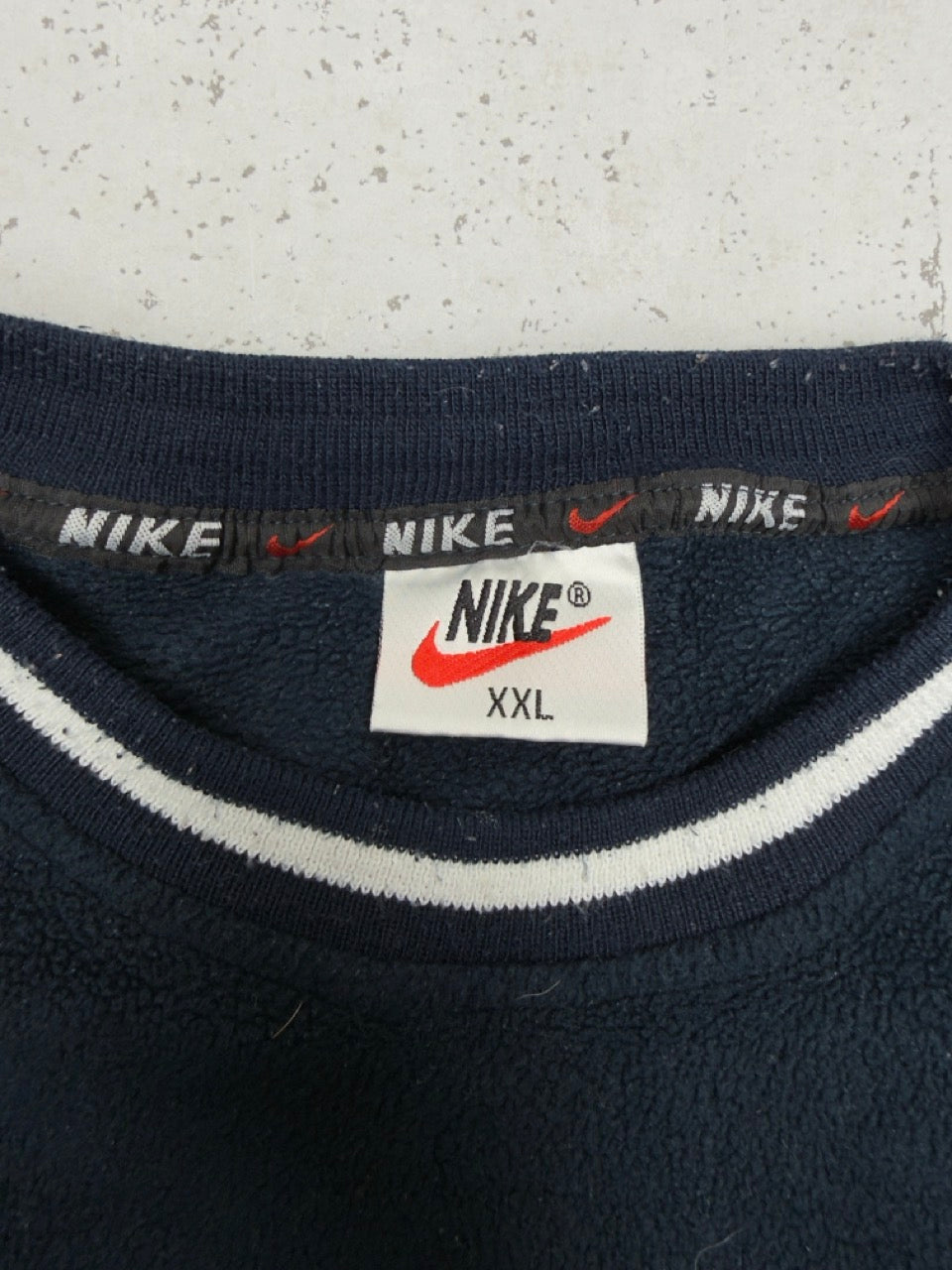 Nike vintage Big Logo embroidery Fleece Sweatshirt Sweater blau XL