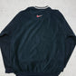 Nike vintage Big Logo embroidery Fleece Sweatshirt Sweater blau XL