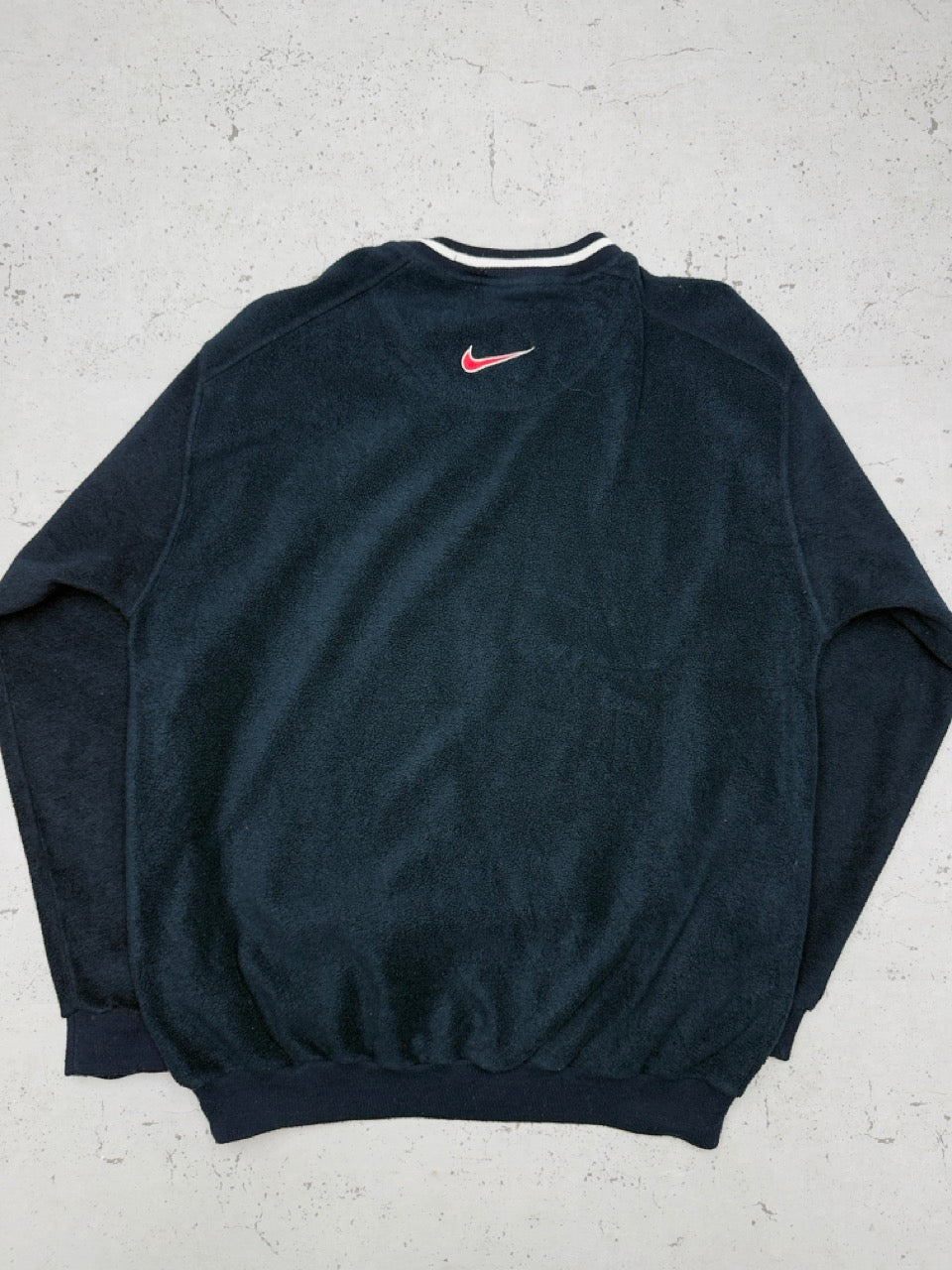 Nike vintage Big Logo embroidery Fleece Sweatshirt Sweater blau XL