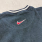 Nike vintage Big Logo embroidery Fleece Sweatshirt Sweater blau XL