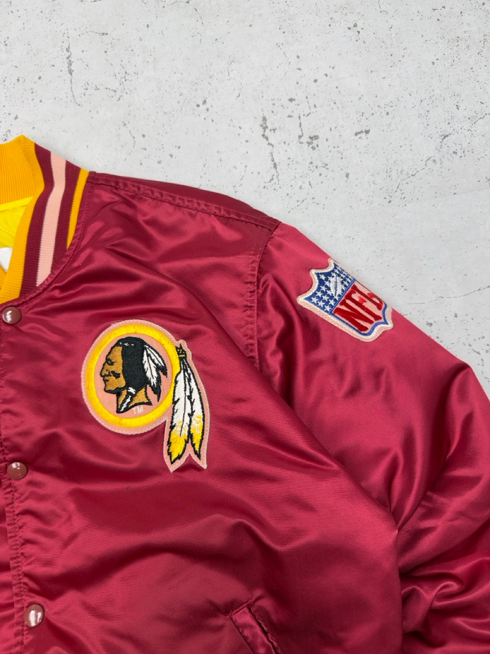 NFL x Starter Redskins 1980 vintage varsity Collegejacke Bomberjacke Jacke rot M L