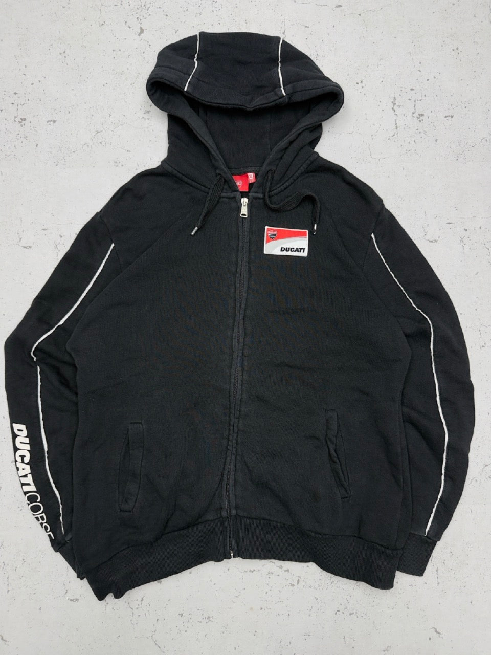Ducati vintage Zipper Kapuzenjacke Hoodie schwarz S