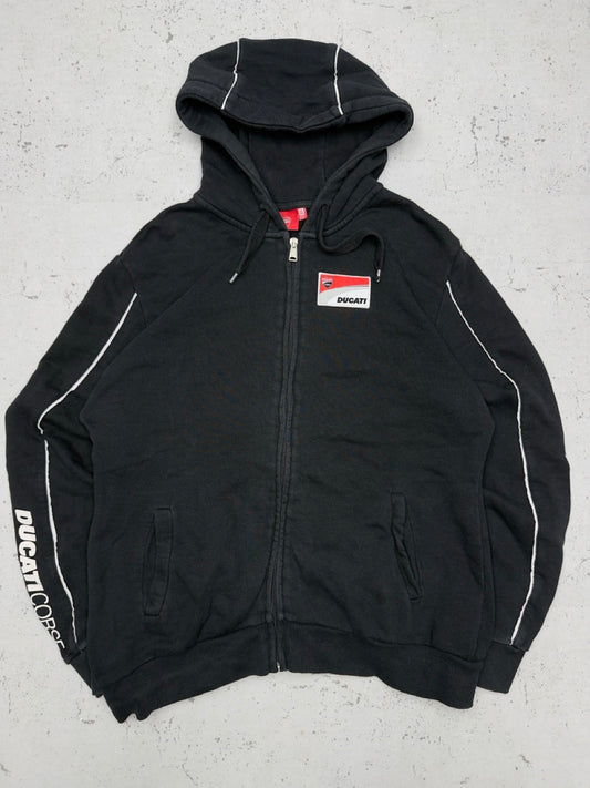 Ducati vintage Zipper Kapuzenjacke Hoodie schwarz S