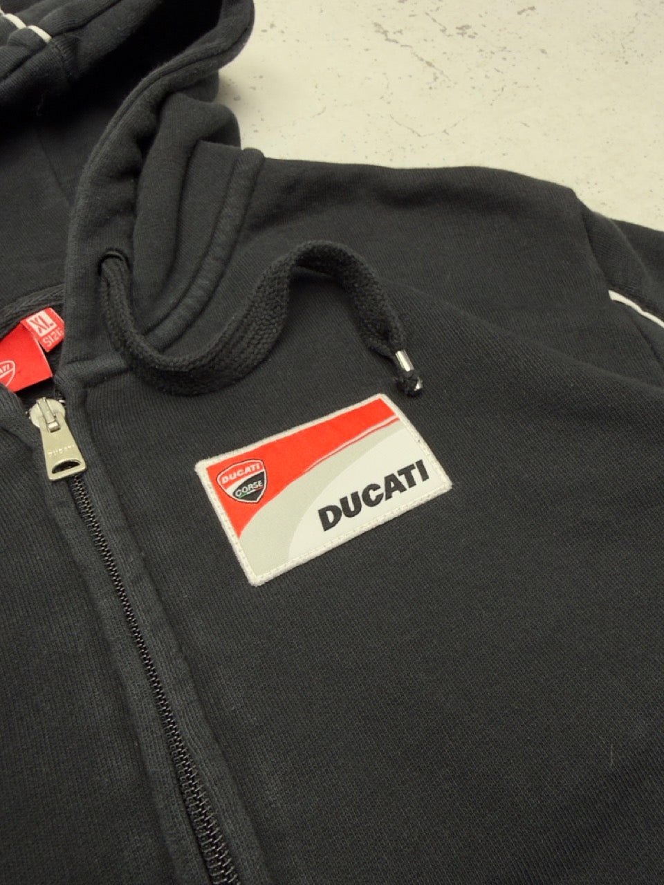 Ducati vintage Zipper Kapuzenjacke Hoodie schwarz S